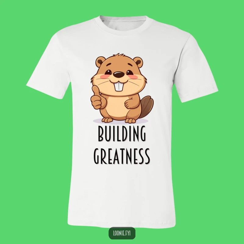 Funny Beaver Thumbs Up T-Shirt - Positive Builder Tee, Hilarious Gift for Hard Workers