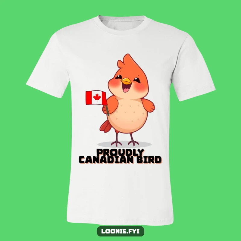 Funny Cardinal Flag T-Shirt: Patriotic Canadian Bird T-Shirt, Ideal Funny Gift