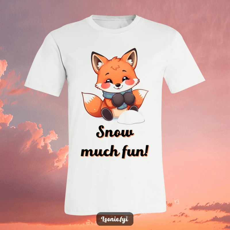 Funny red fox with mittens, happily playing in the snow, capturing the pure joy of a winter's day.