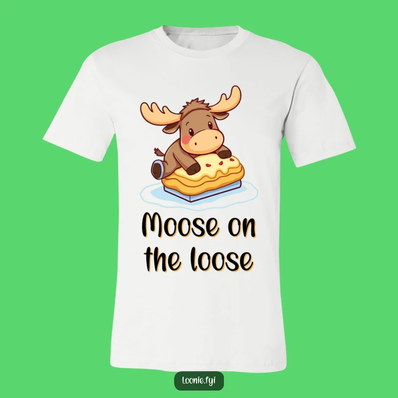 Funny Moose Poutine Skate T-Shirt: Hilarious Canadian Humor Tee for All!