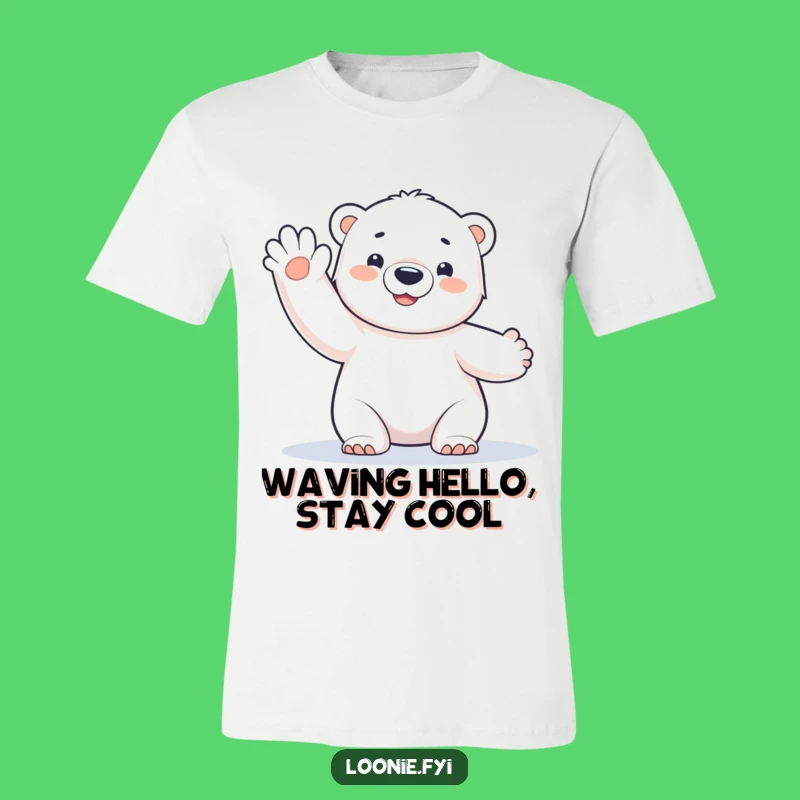 Funny Polar Bear Cub T-Shirt: Frosty Wave for a Hilarious Gift