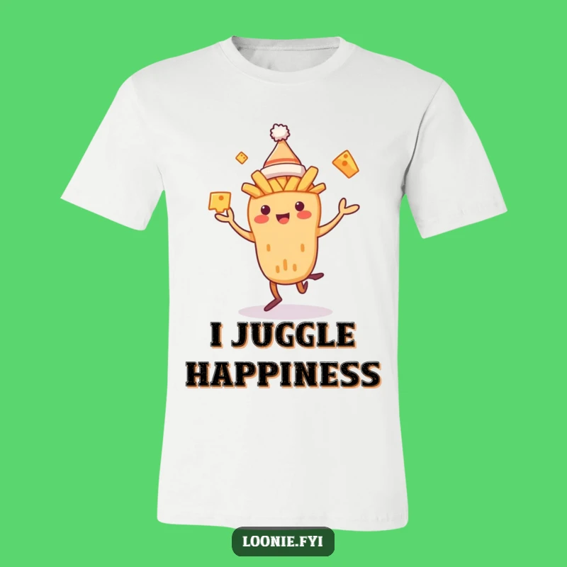 Funny Poutine Dancer T-Shirt: Juggling Cheese Curds Tee - Awesome Funny Gift!
