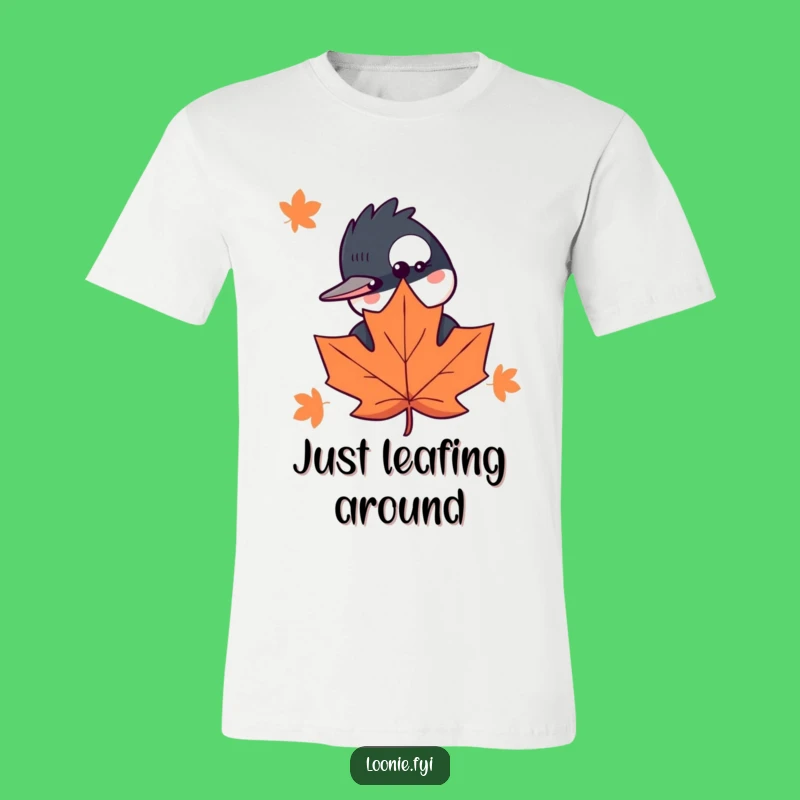 Funny Loon Maple Leaf T-Shirt - Quirky Bird Tee, Hilarious Nature Apparel Gift