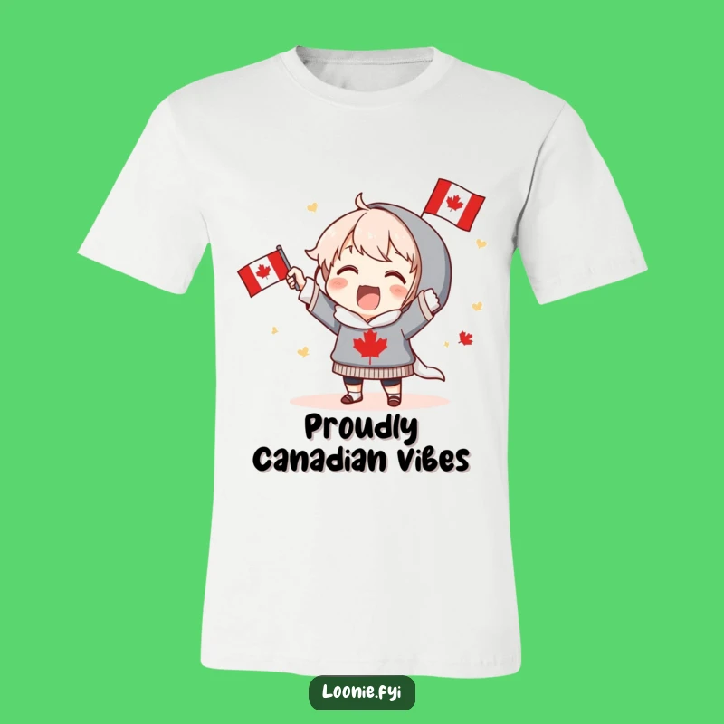 Funny Canadian Cheer T-Shirt: Excited Character's Patriotic Pride - Unique Gift Idea