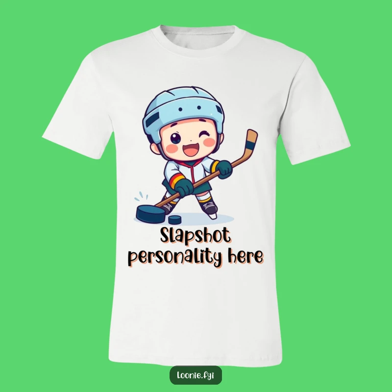 Funny Hockey T-Shirt: Jubilant Character's Puck Action, Great Hockey Gift