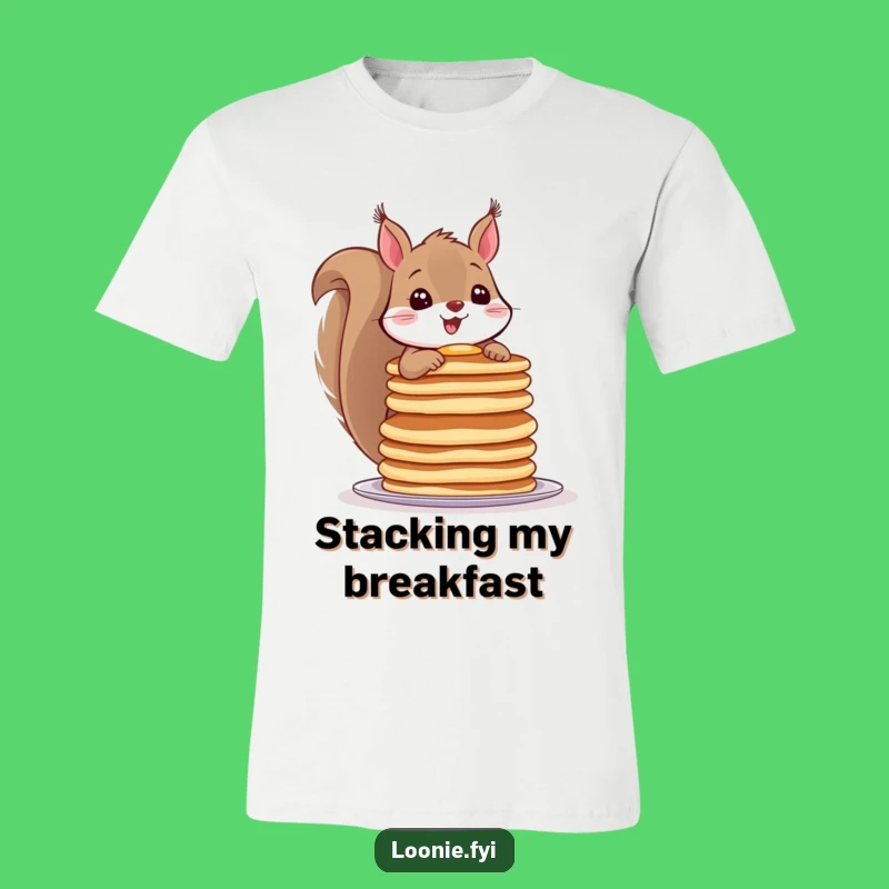 Funny Squirrel Pancake T-Shirt - Hilarious Breakfast Animal Tee