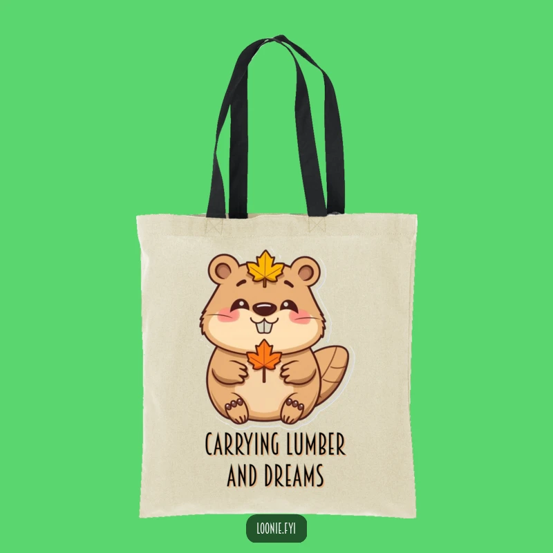 Funny Beaver Maple Leaf Tote Bag: Carry Your Goods With Canadian Smile Style Gift