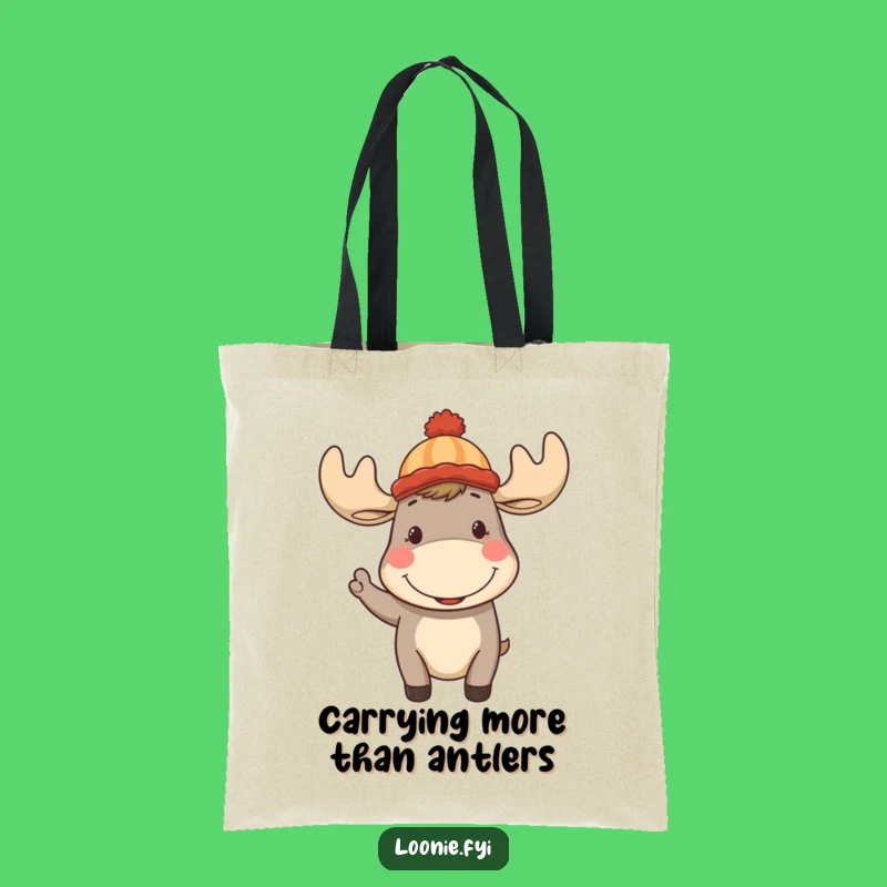 Funny Moose Toque Tote Bag: Stylish Canadian Humor Carry-All, Great Funny Gift