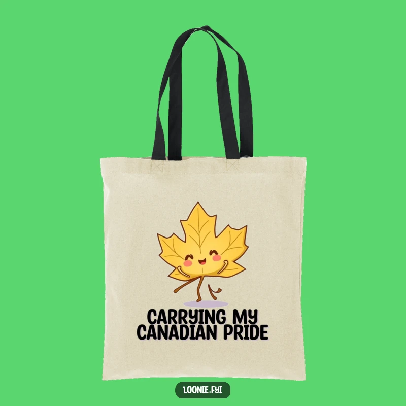 Funny Maple Leaf Tote Bag: Playful Character's Dancing Essentials