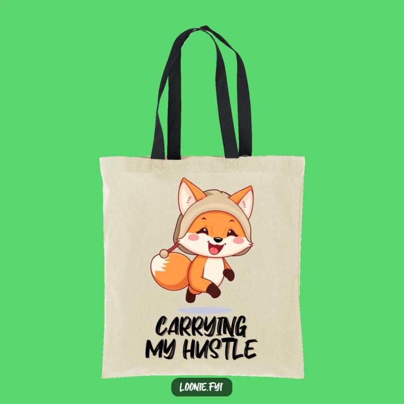 Funny Fox Trapper Hat Running Tote Bag - Carry Your Laughs in Style
