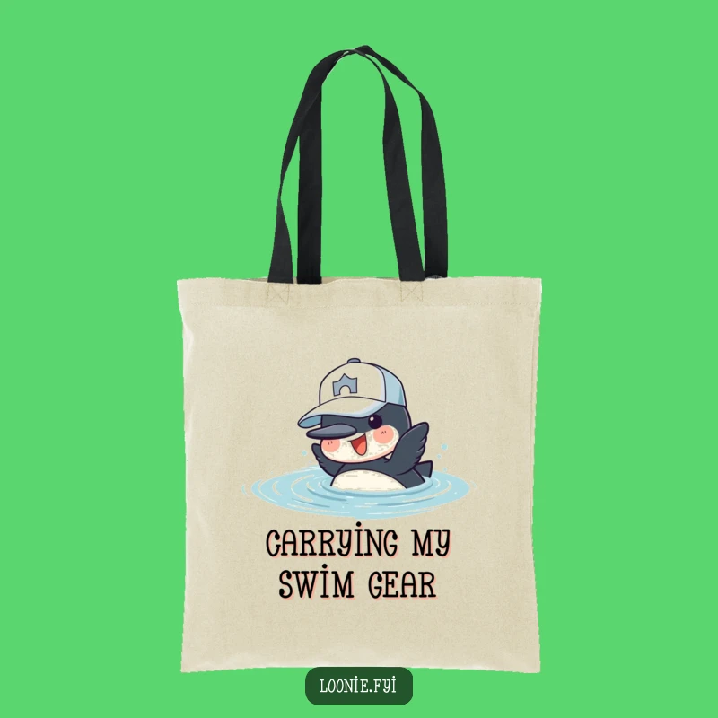 Funny Loon Dive Tote Bag - Cheerful Diver, Water Bird Carry-All, Funny Gift