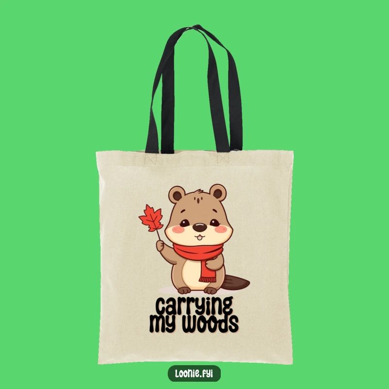 Funny Beaver Maple Leaf Tote Bag: Carry Canadian cuteness everywhere