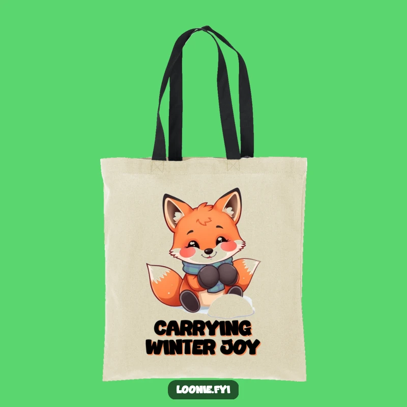 Funny Fox Mittens Tote: Snow Day Style, Great Funny Gift