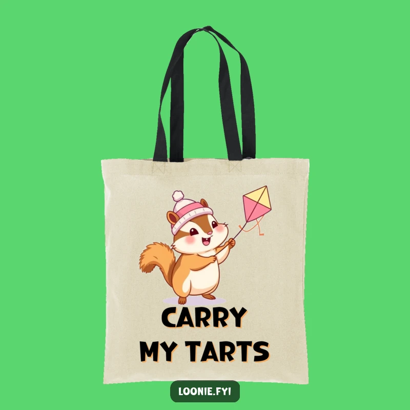 Funny Chipmunk Butter Tart Kite Tote Bag: Carry Your Sweetness!