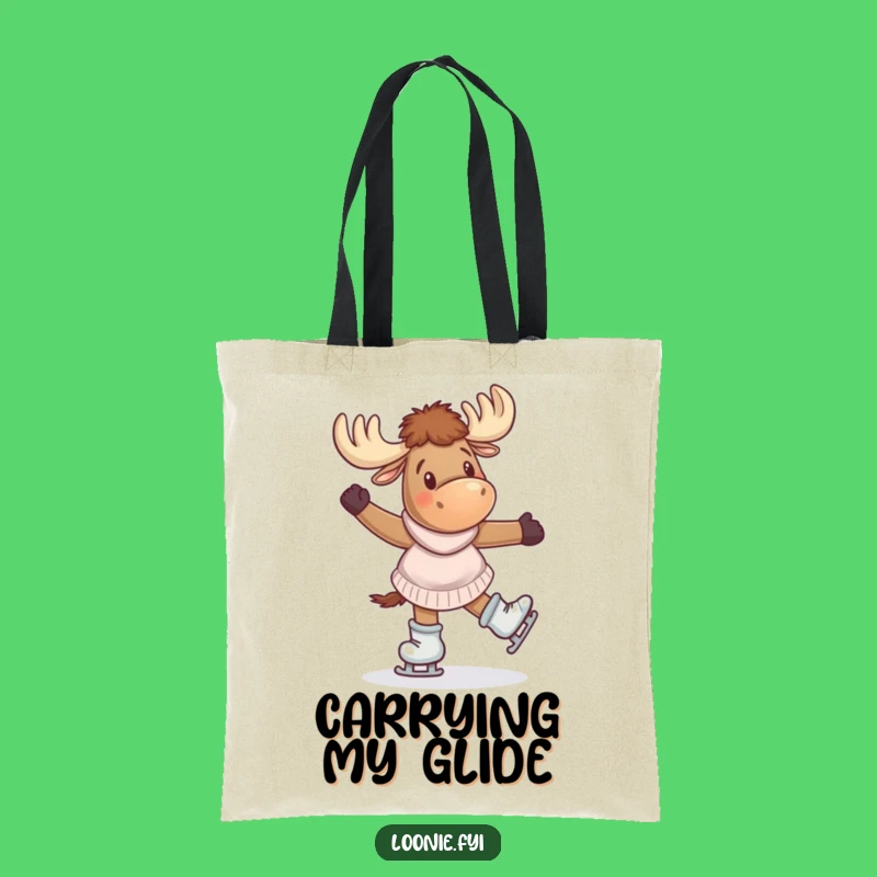 Funny Moose Skating Tote Bag: Carry Your Giddy Spirit