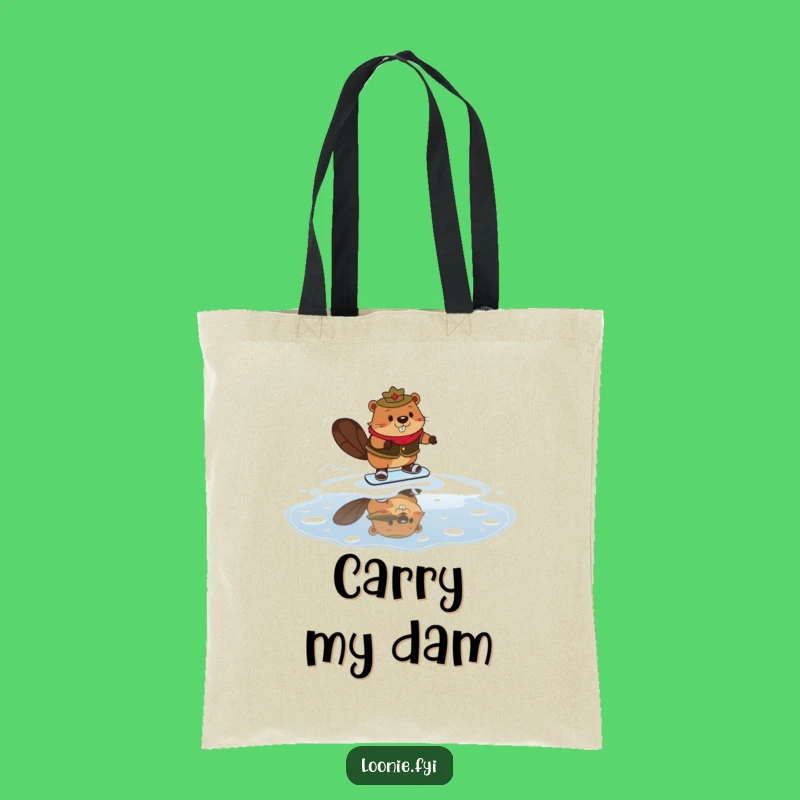 Funny Mountie Beaver Tote Bag: Spacious Syrup-Skating Beaver Carryall - Chic Funny Gift!