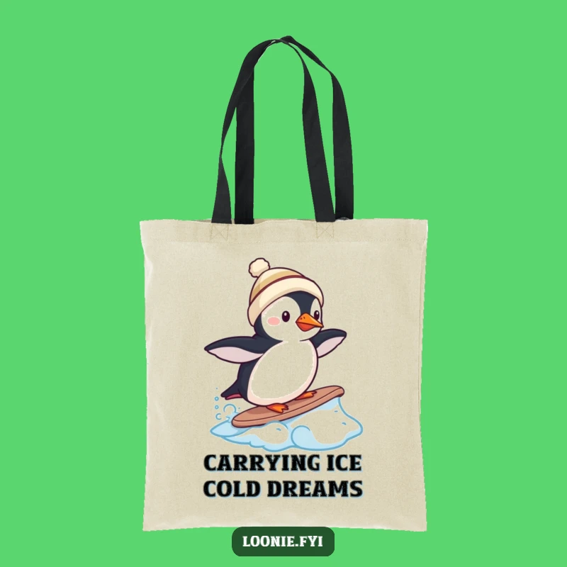 Funny Puffin Frozen Wave Tote Bag - Carry Your Arctic Adventures!