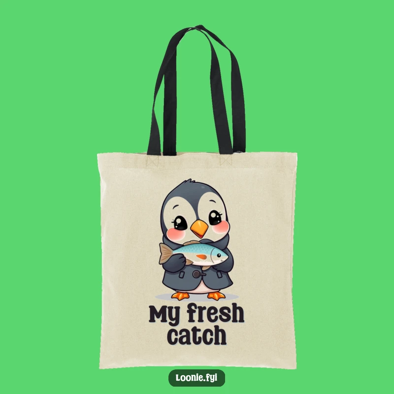Funny Puffin Tote Bag, Carry Your Catch With Humorous Style!