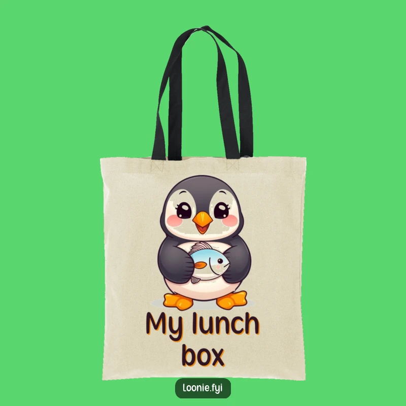 Funny Puffin Tote Bag: Cheerful Fish-Holder, Spacious Humorous Gift Bag