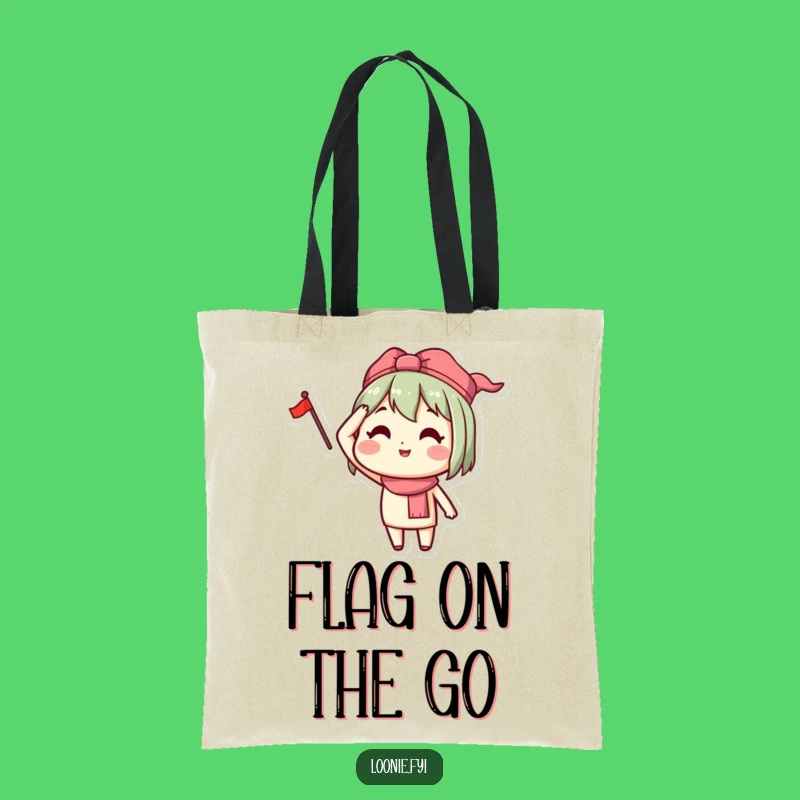 Funny Saluting Character Tote Bag - Carry Patriotism Proudly!