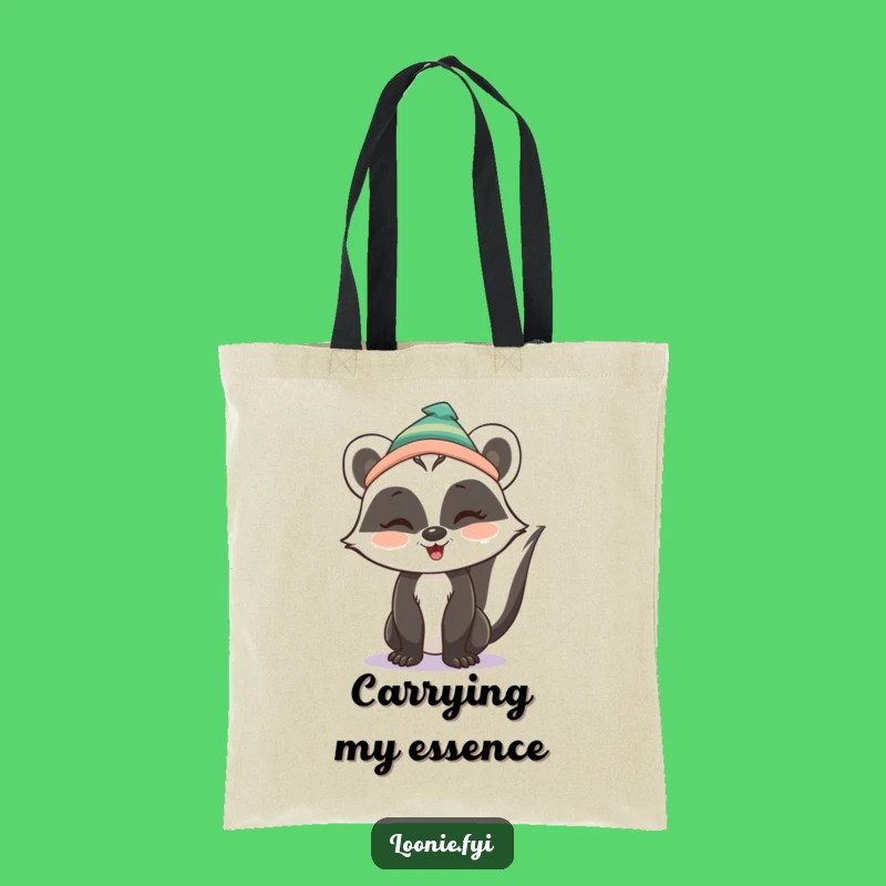 Funny Skunk Winking Toque Tote Bag: Carry Your Charm
