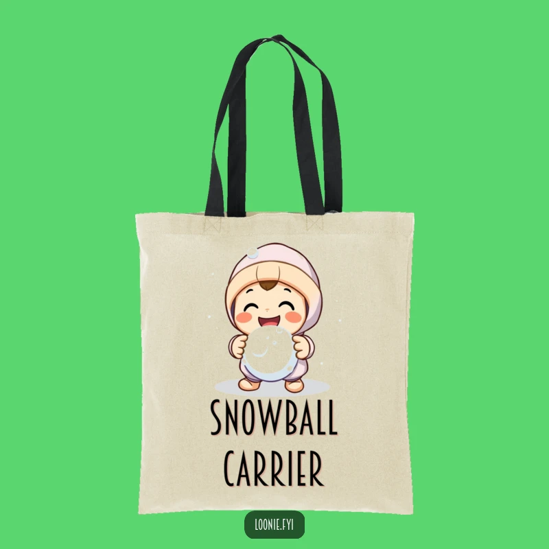 Funny Snowball Fight Character Tote Bag - Carry Winter Cheer!